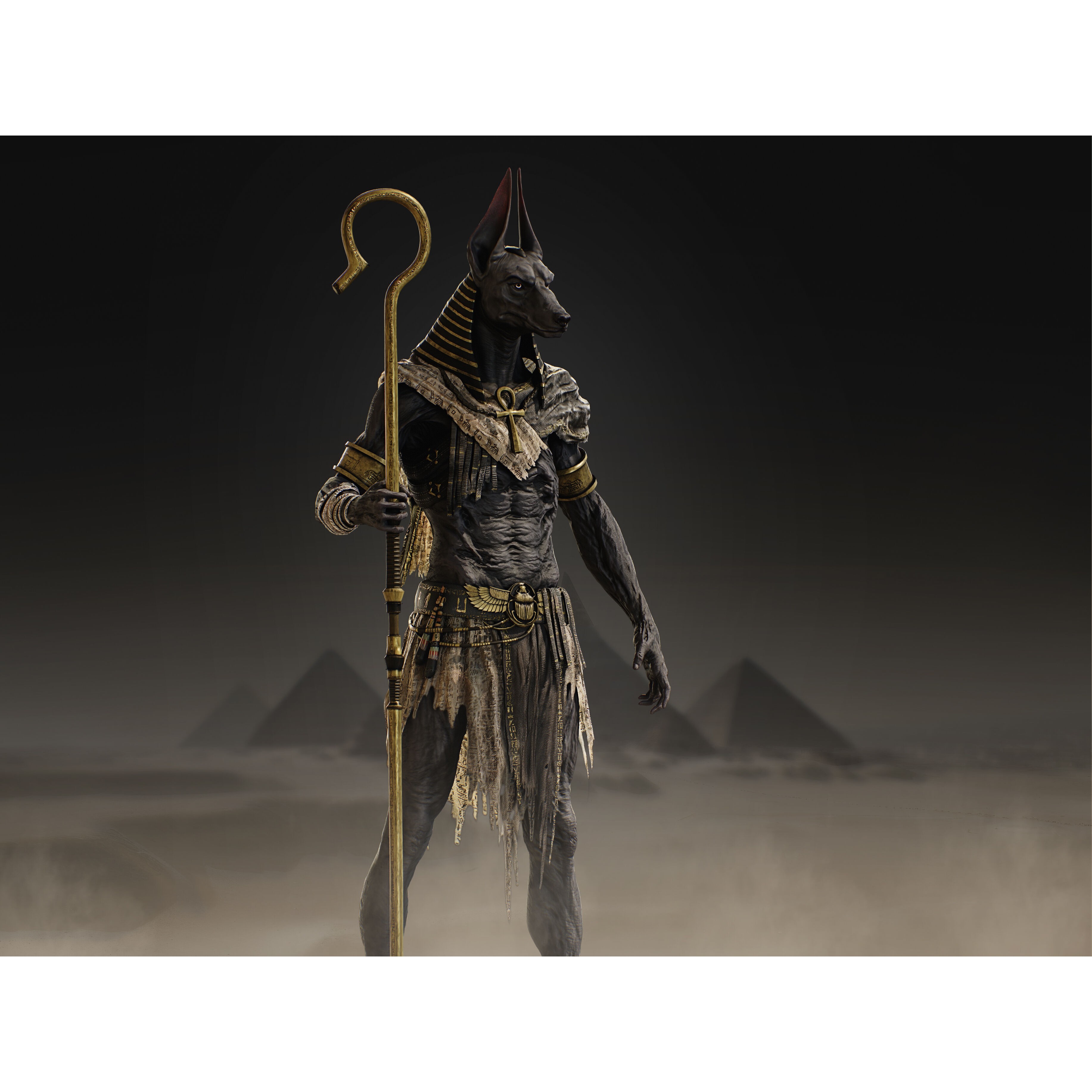 Anubis - Low-Poly Game-Ready 3D Model - View 5