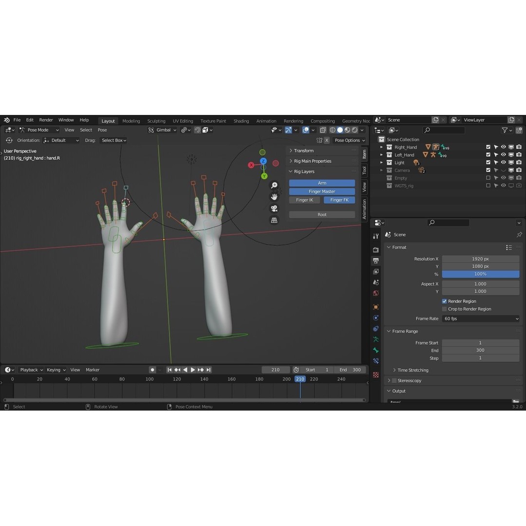 Rigged Hands 3D Model – Low Poly Animated Character Asset, FBX