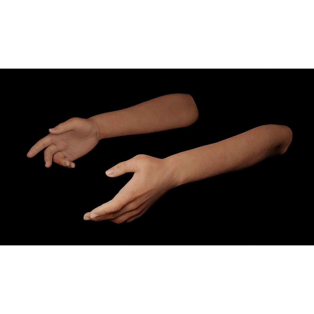 Rigged Hands 3D Model – Low Poly Animated Character Asset, FBX - View 12