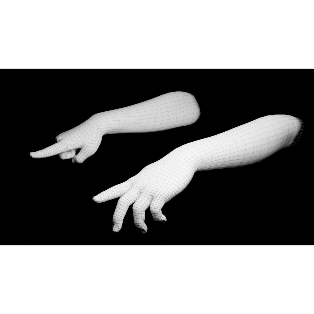 Rigged Hands 3D Model – Low Poly Animated Character Asset, FBX - View 19