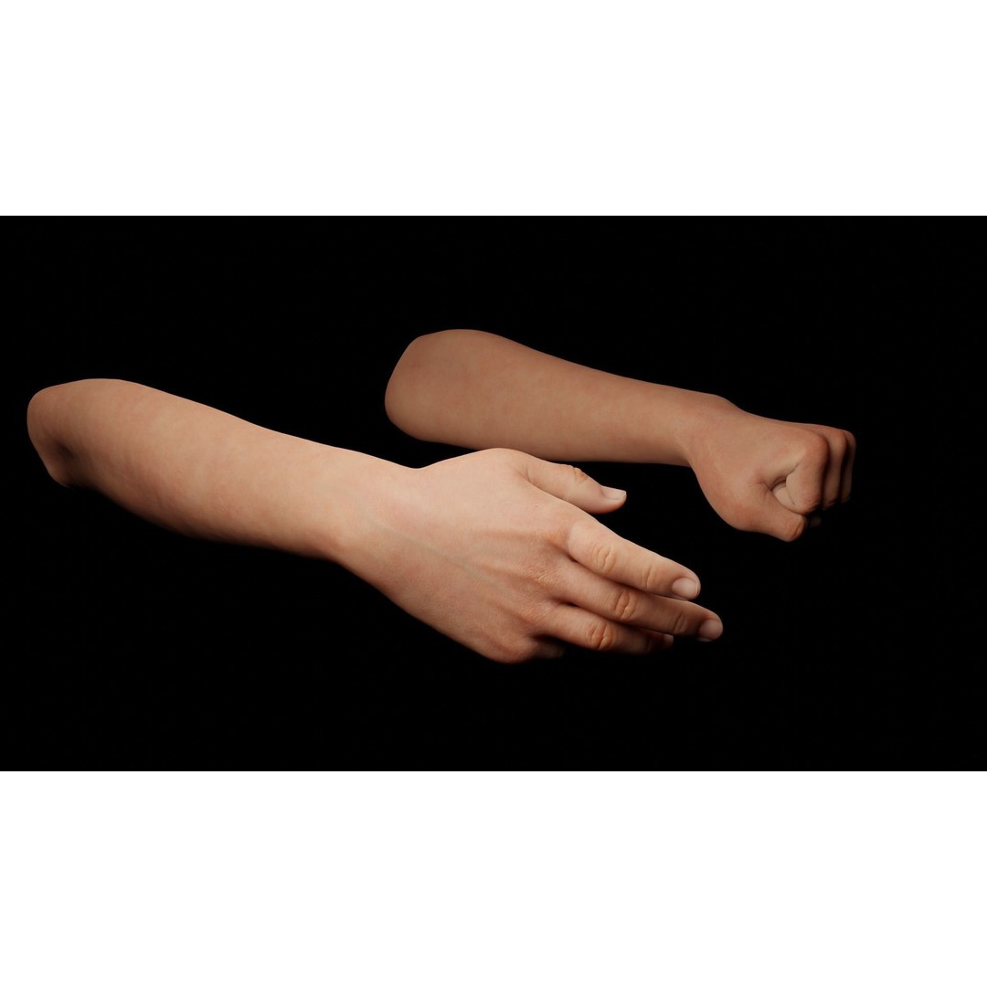 Rigged Hands 3D Model – Low Poly Animated Character Asset, FBX - View 4