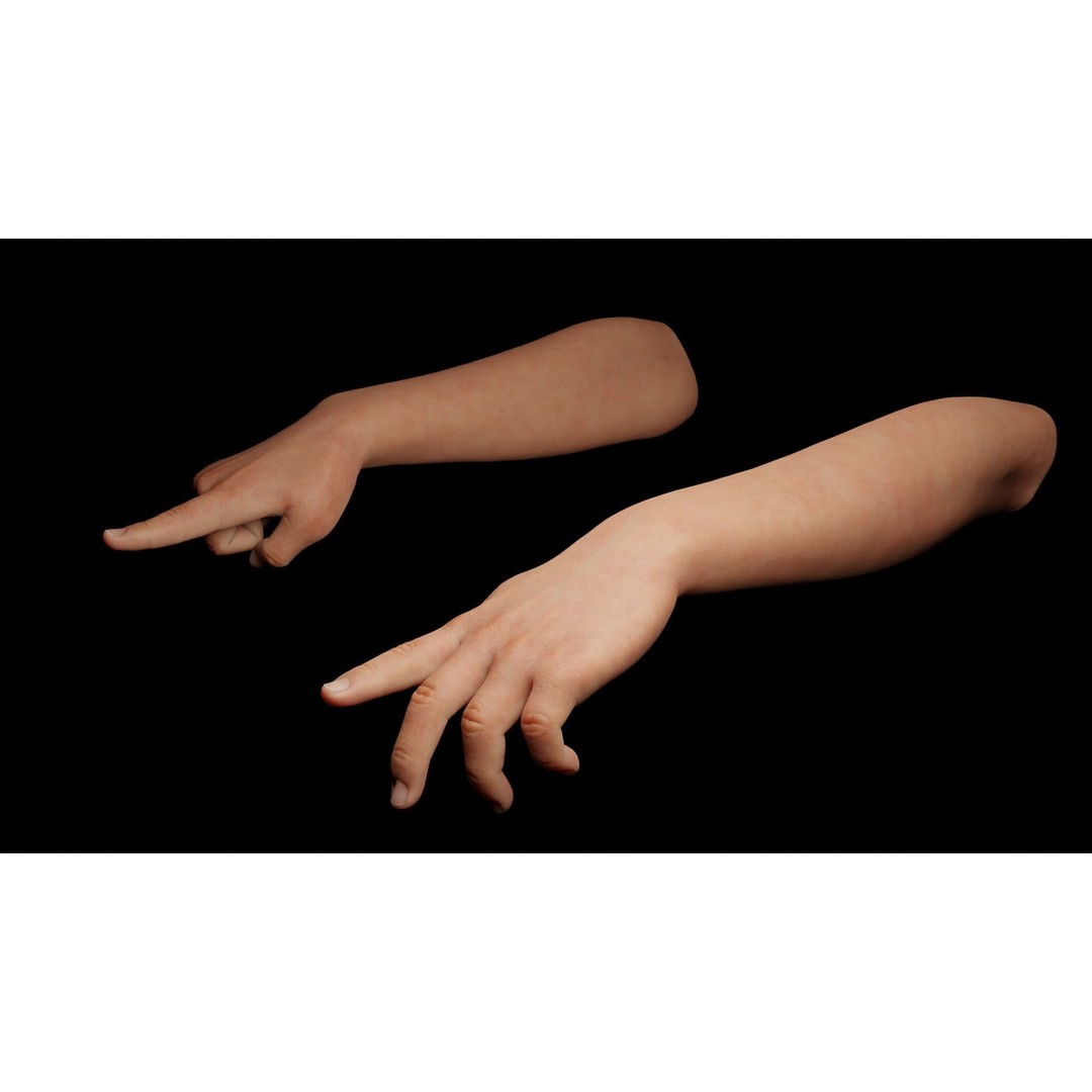 Rigged Hands 3D Model – Low Poly Animated Character Asset, FBX - View 5