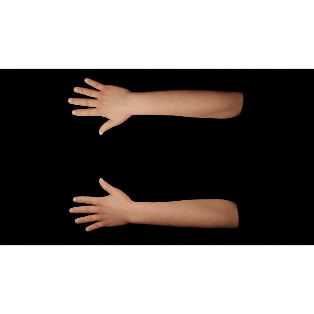 Rigged Hands 3D Model – Low Poly Animated Character Asset, FBX - View 9