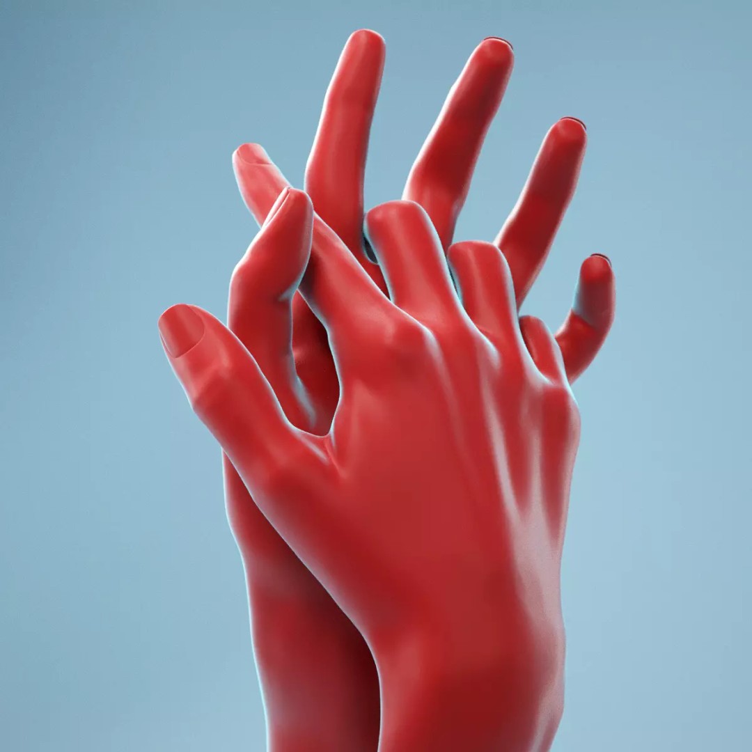 Interwoven Realistic Hand 3D Model – High Poly Photogrammetry Asset, FBX - View 2