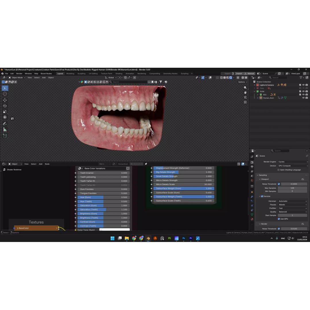 Ultra-Realistic Gum 3D Model – Game-Ready Fully Rigged, PBR Textures - View 15