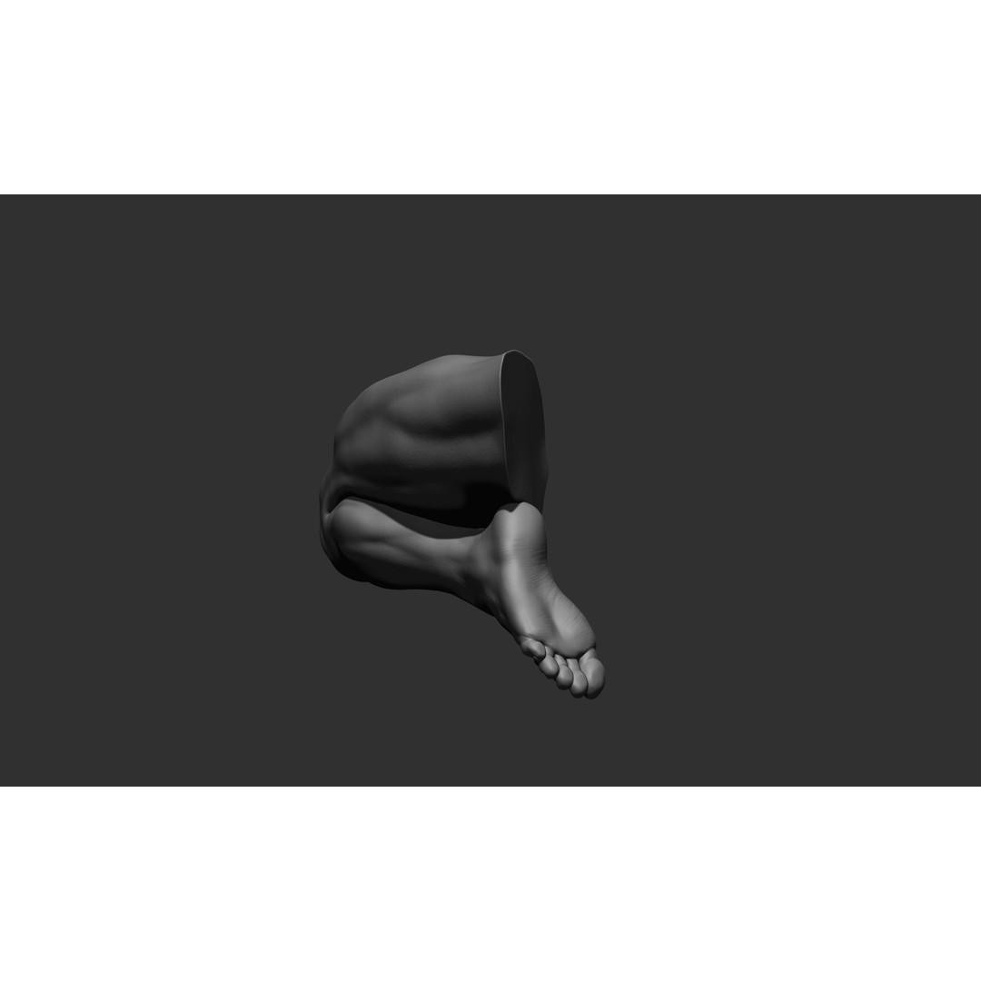 Realistic Male Leg Poses 3D Model – High Poly ZBrush Anatomy, FBX, OBJ - View 59