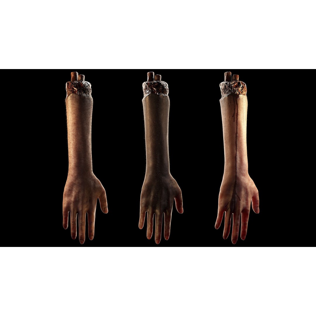 Severed Hand 3D Model – Low Poly Rigged Horror Asset, FBX - View 3