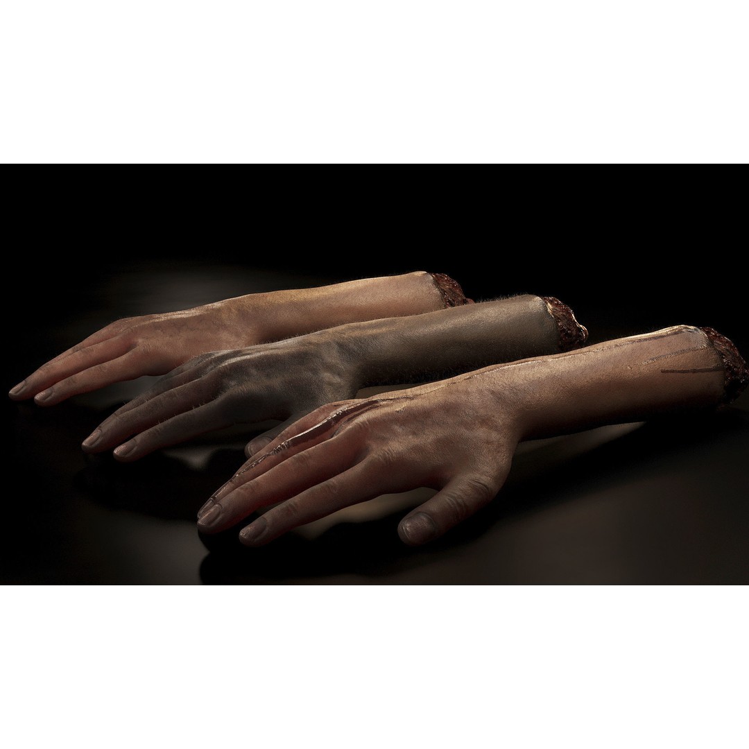 Severed Hand 3D Model – Low Poly Rigged Horror Asset, FBX - View 4