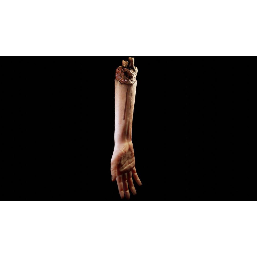 Severed Hand 3D Model – Low Poly Rigged Horror Asset, FBX - View 9