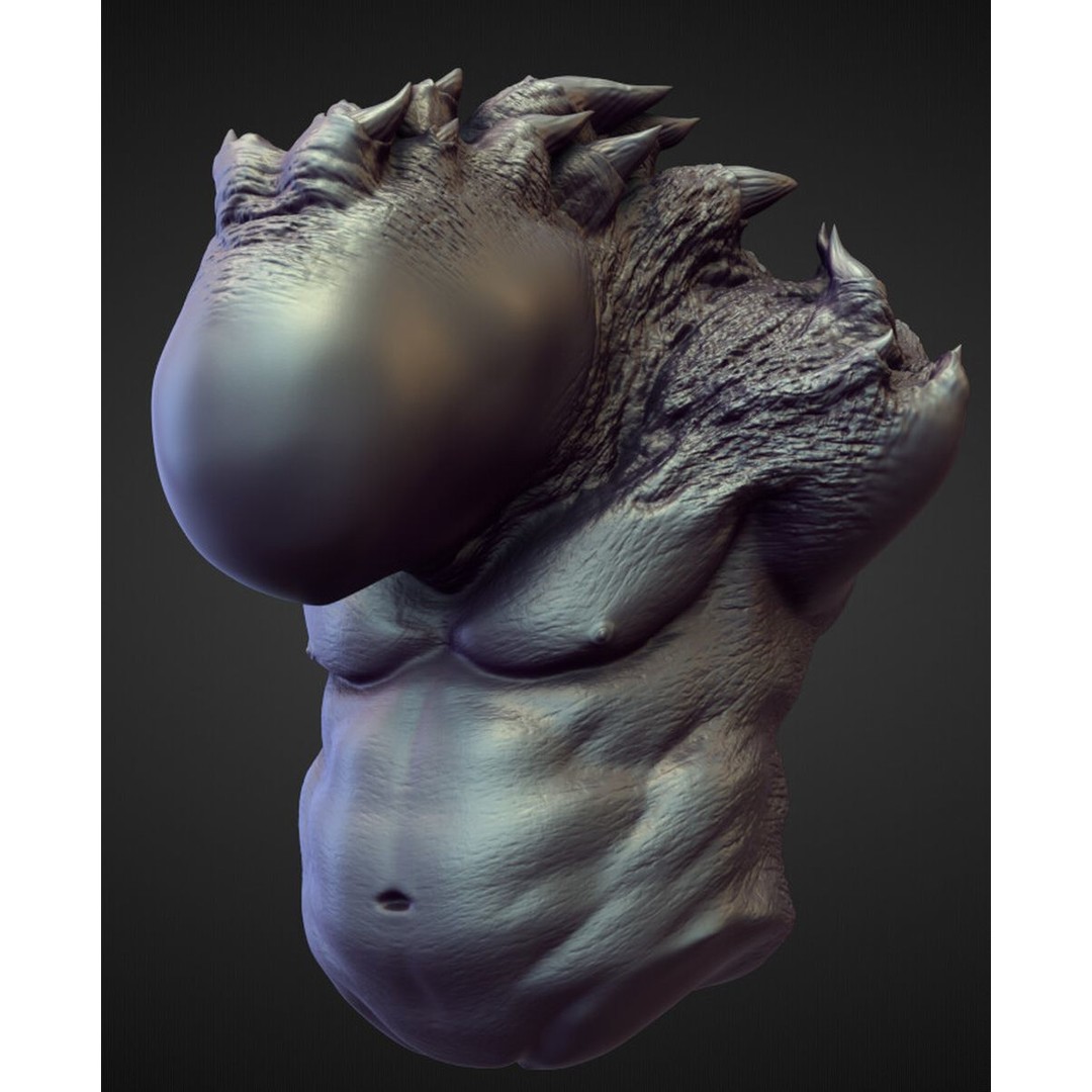 High Poly Torso 3D Model – Character Anatomy Sculpt Pack, Blender & OBJ - View 36