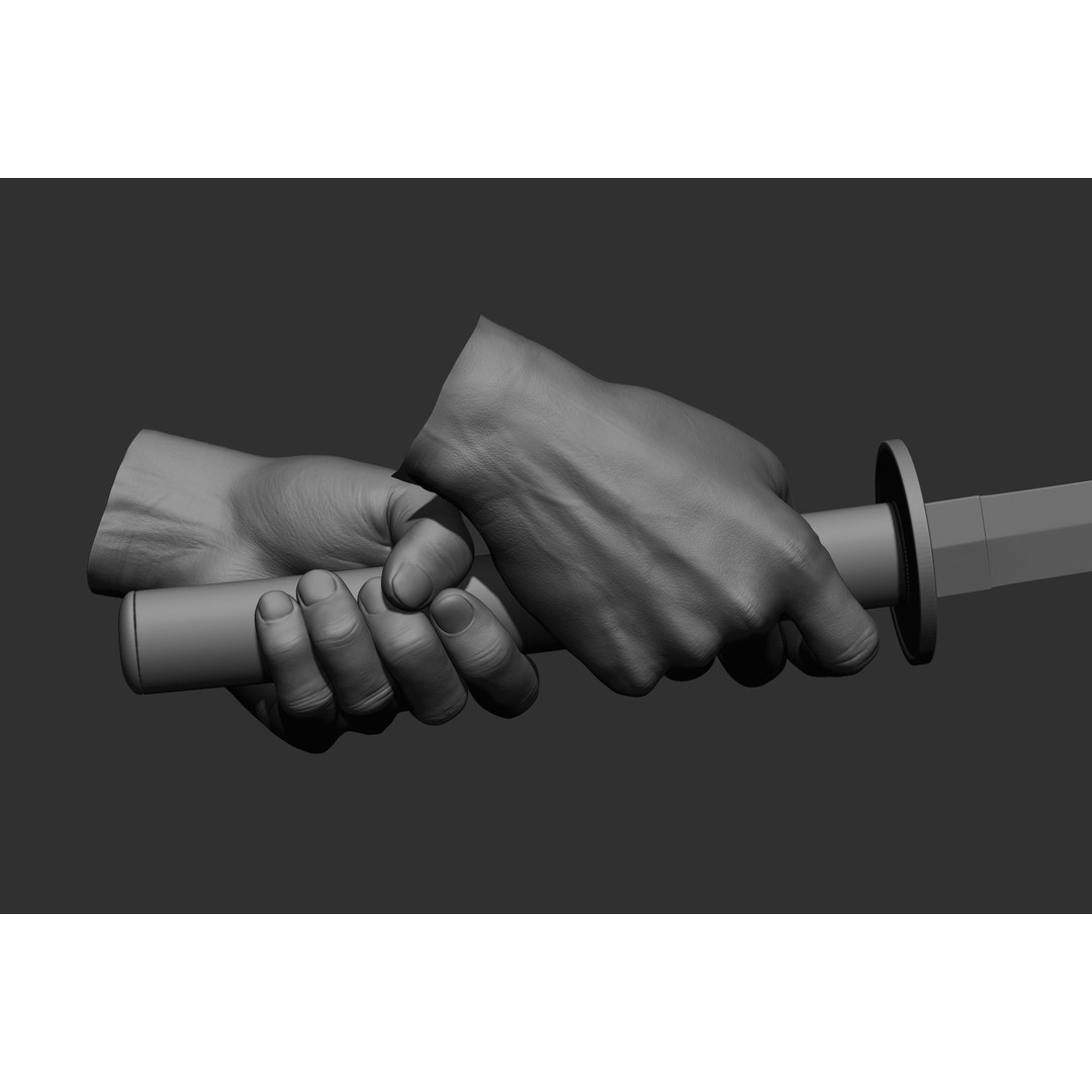 Male Hand Poses 3D Model – Realistic High Poly Collection, FBX & OBJ - View 20