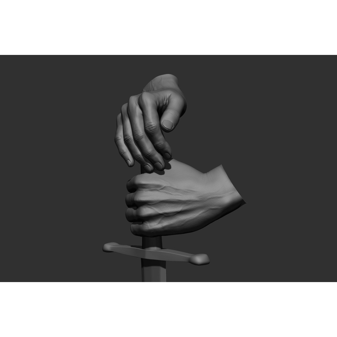 Male Hand Poses 3D Model – Realistic High Poly Collection, FBX & OBJ - View 26