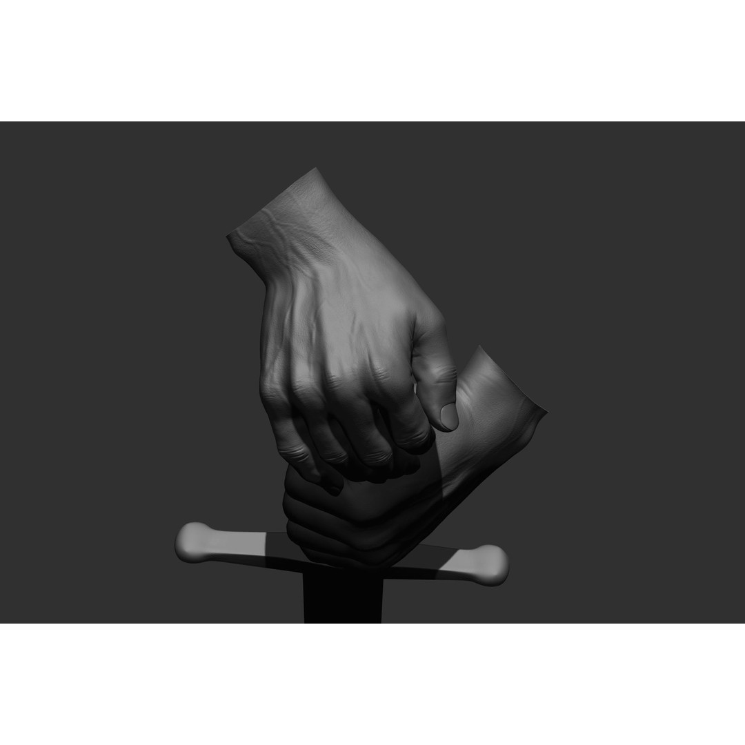 Male Hand Poses 3D Model – Realistic High Poly Collection, FBX & OBJ - View 32