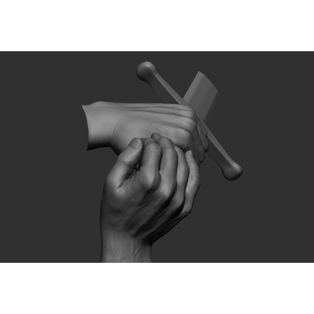 Male Hand Poses 3D Model – Realistic High Poly Collection, FBX & OBJ - View 34