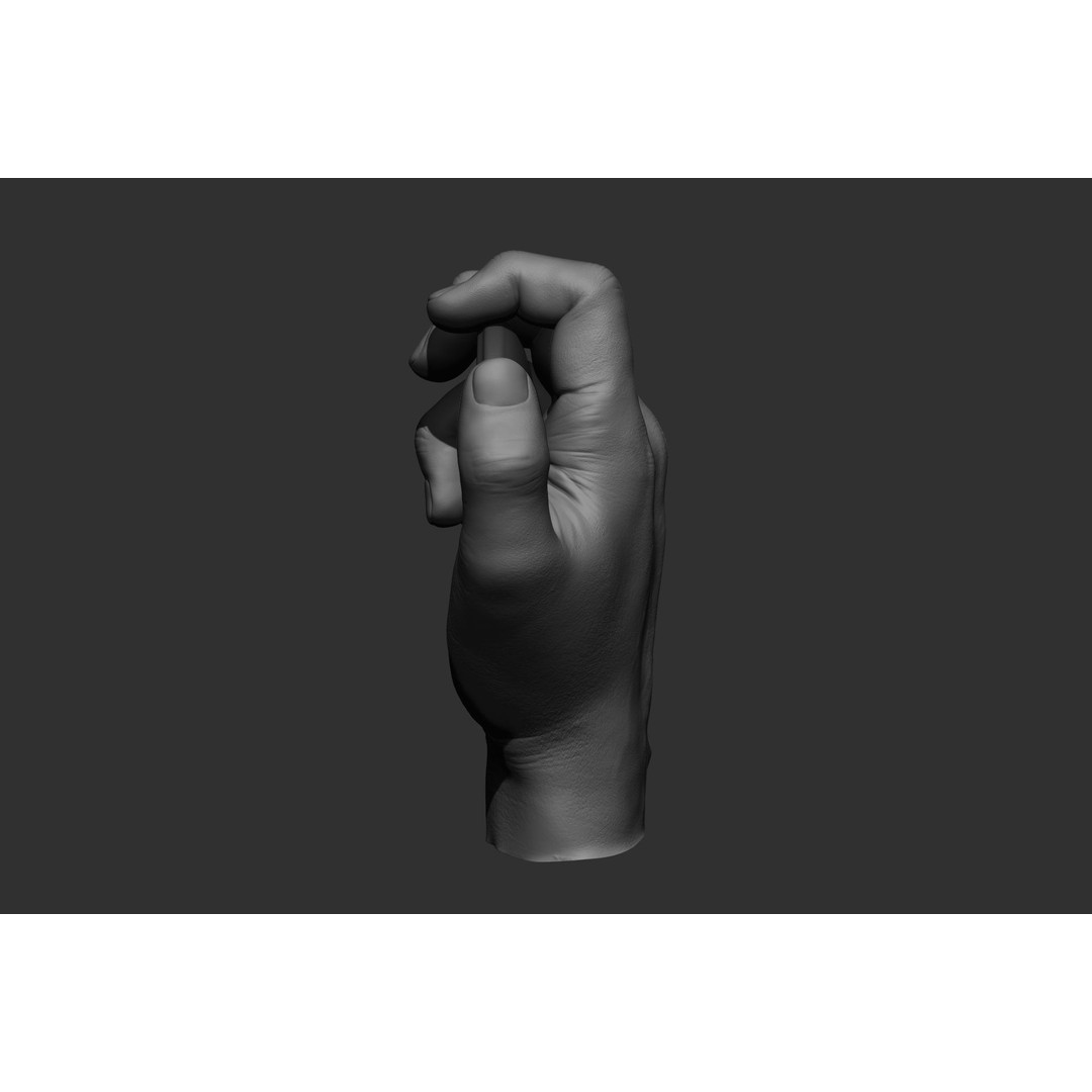 Male Hand Poses 3D Model – Realistic High Poly Collection, FBX & OBJ - View 46