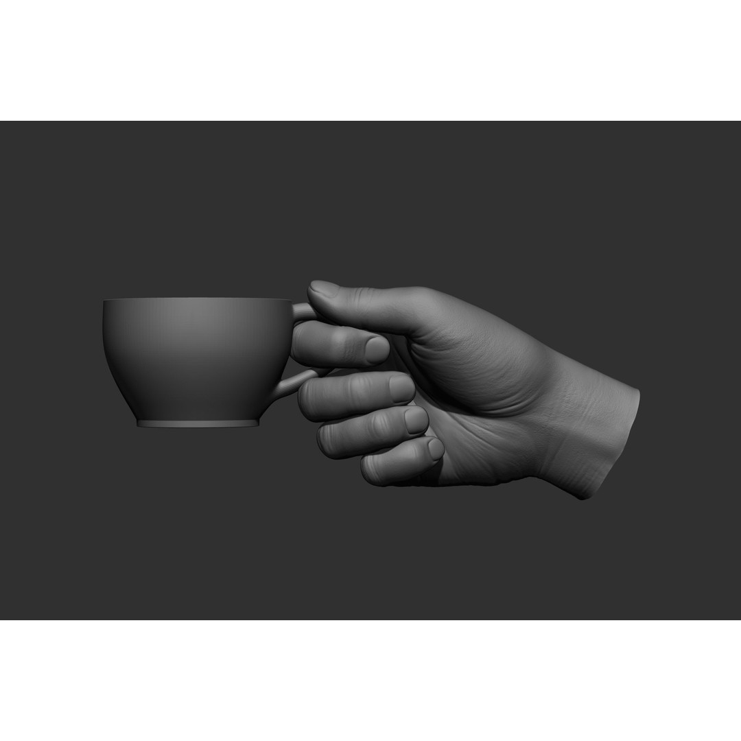 Male Hand Poses 3D Model – Realistic High Poly Collection, FBX & OBJ - View 47
