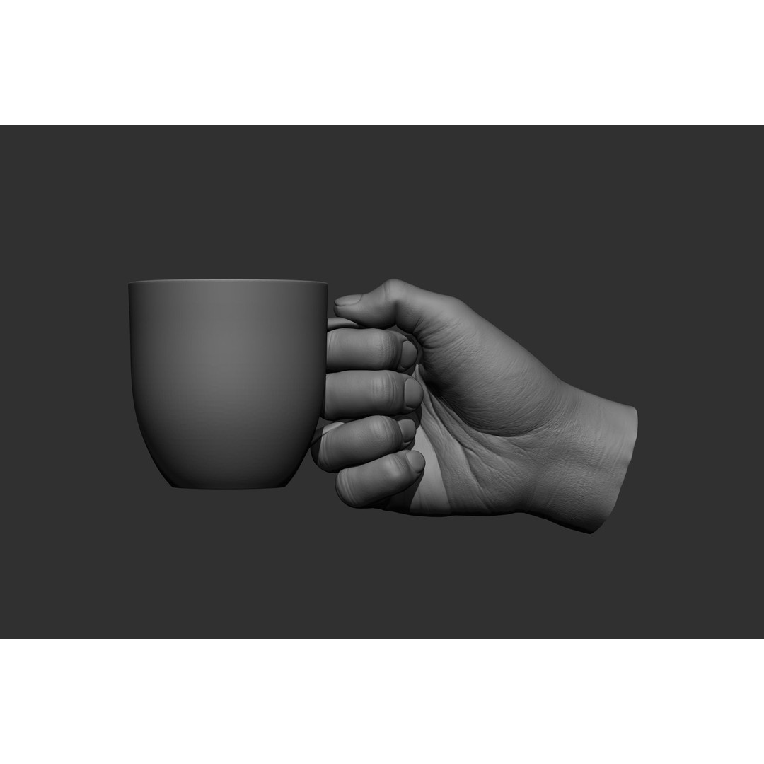 Male Hand Poses 3D Model – Realistic High Poly Collection, FBX & OBJ - View 59