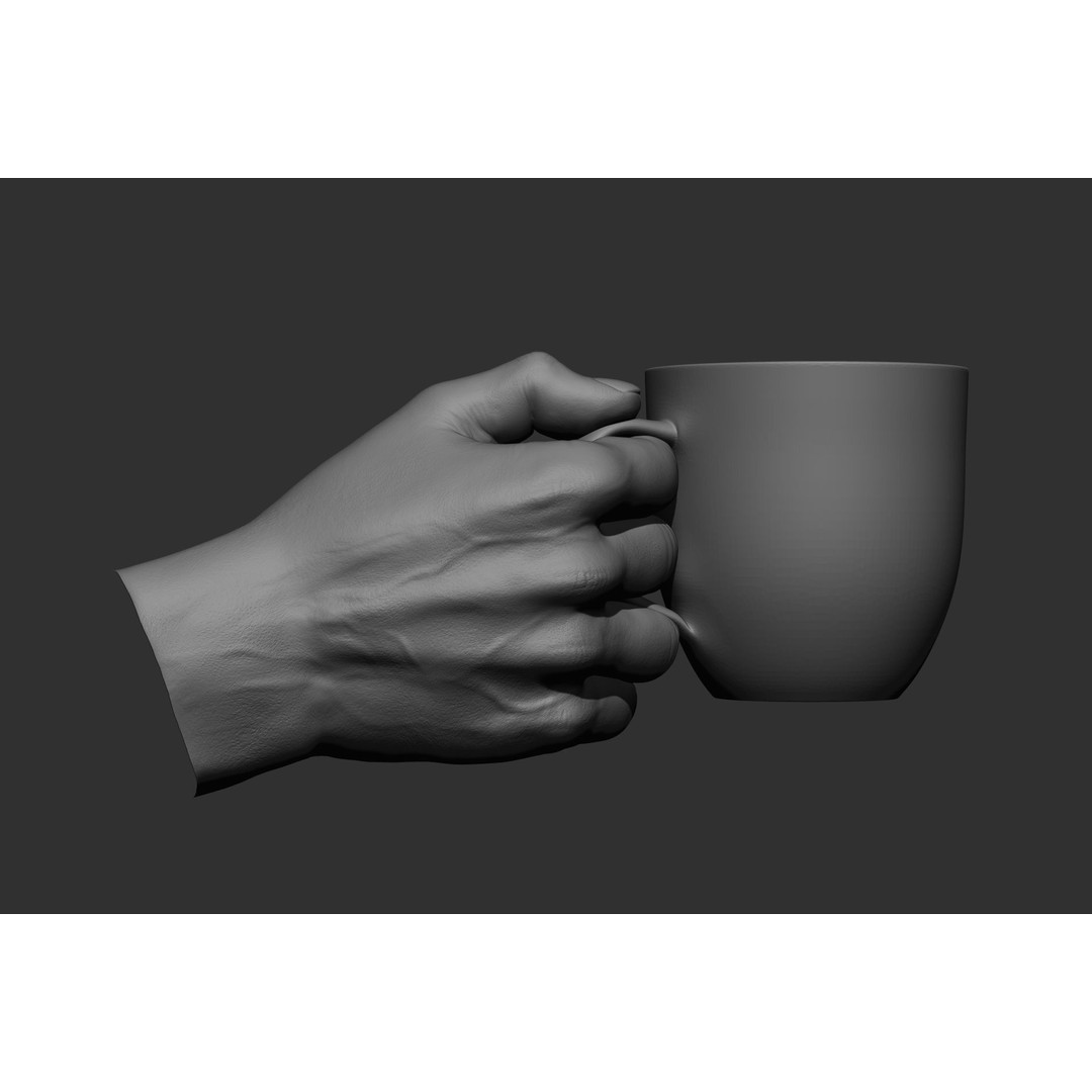 Male Hand Poses 3D Model – Realistic High Poly Collection, FBX & OBJ - View 61