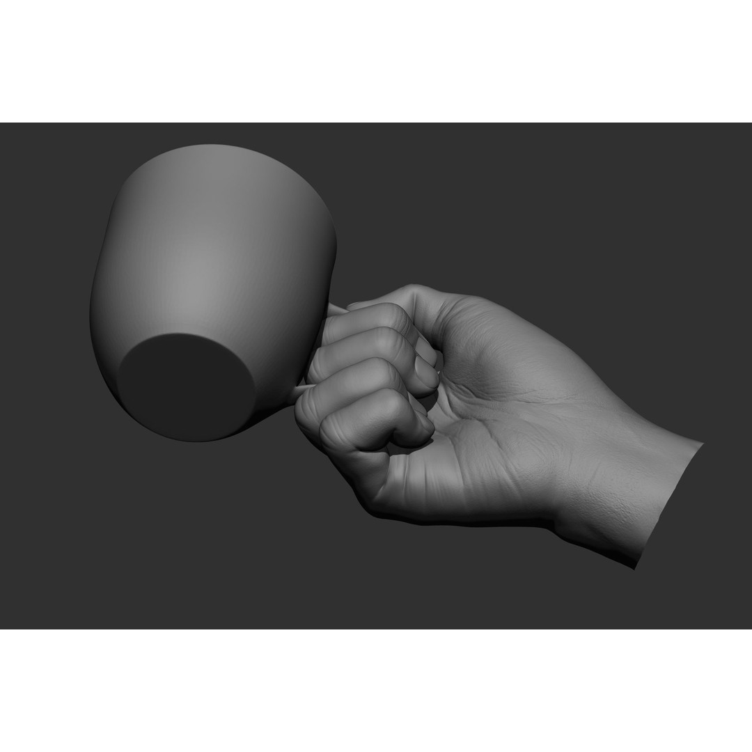 Male Hand Poses 3D Model – Realistic High Poly Collection, FBX & OBJ - View 64