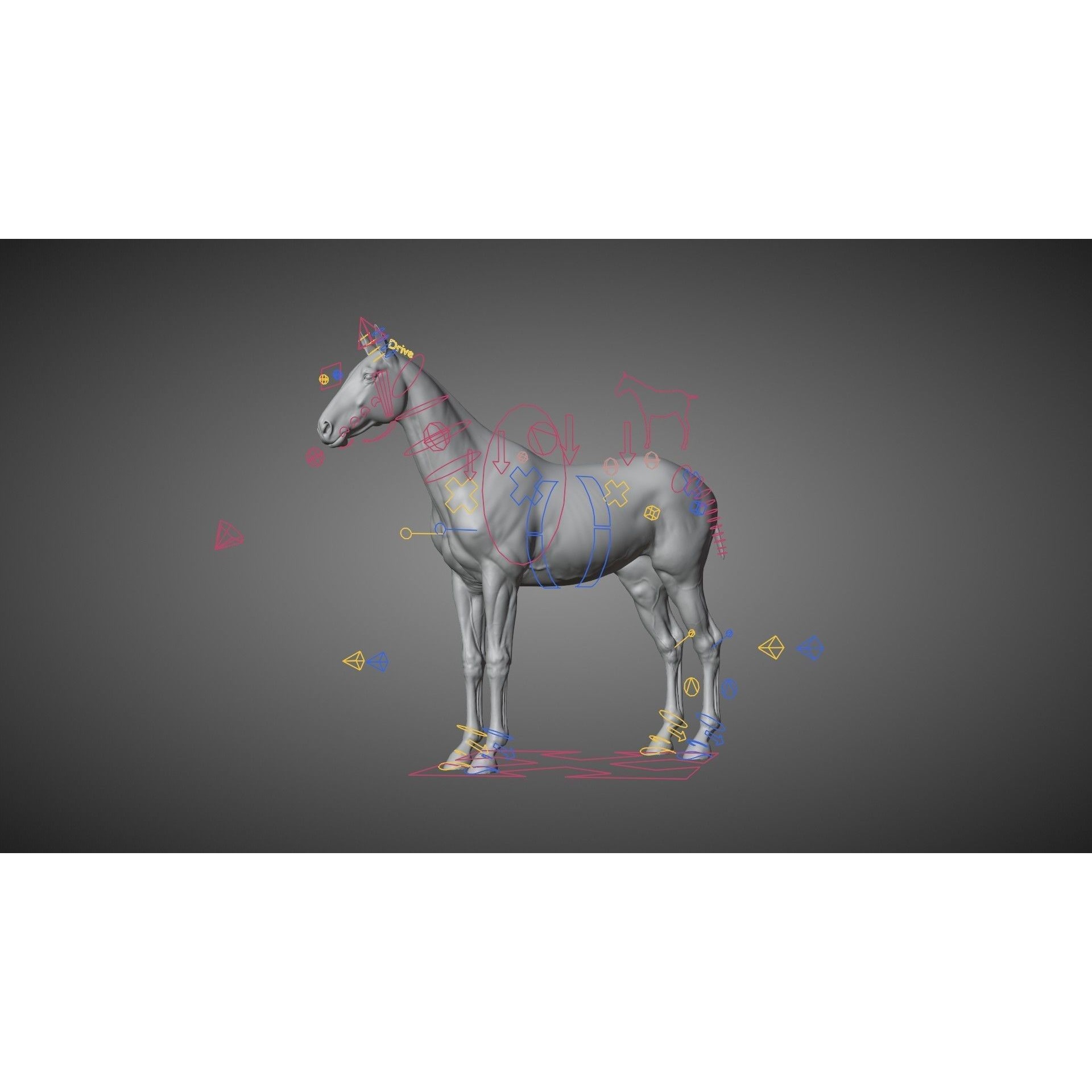 Brown Horse Animation - Game-Ready 3D Model - View 17