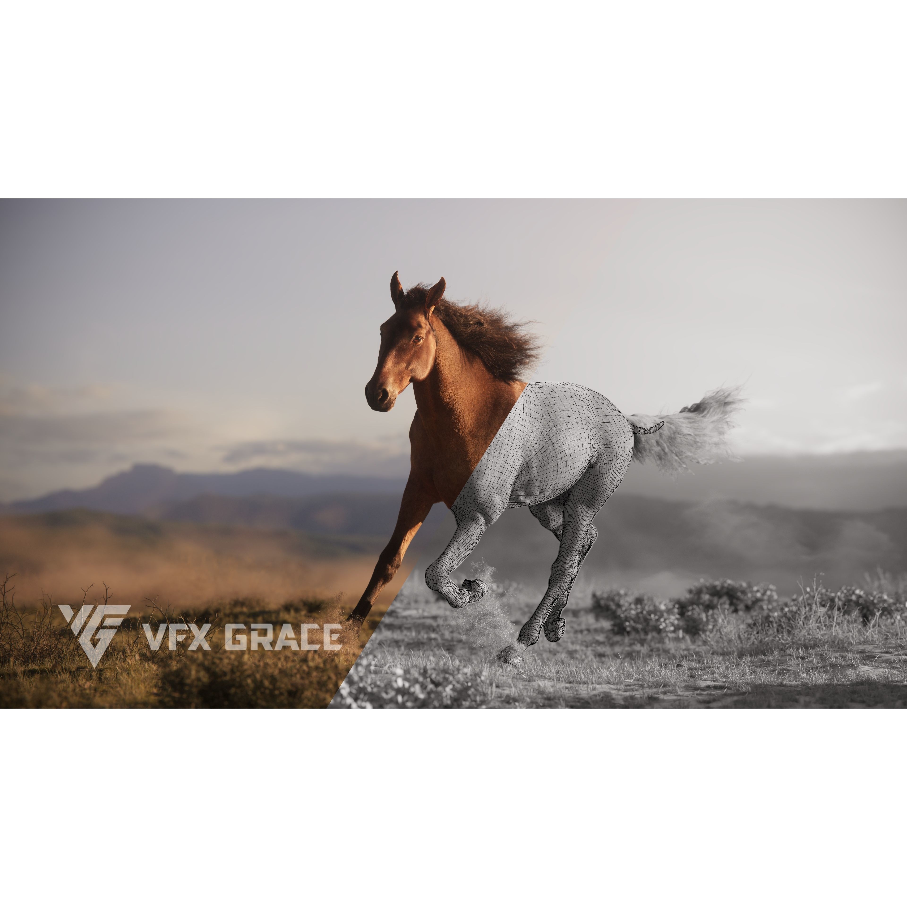 Brown Horse Animation - Game-Ready 3D Model - View 6