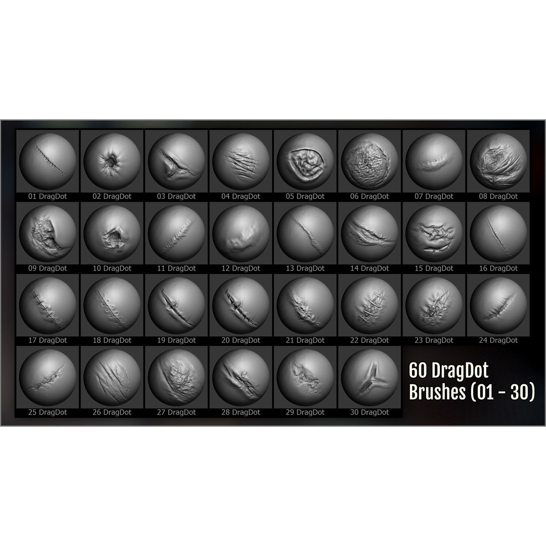 Wounds and Scars 3D Model – ZBrush Brushes & Alphas for Skin Damage - View 4