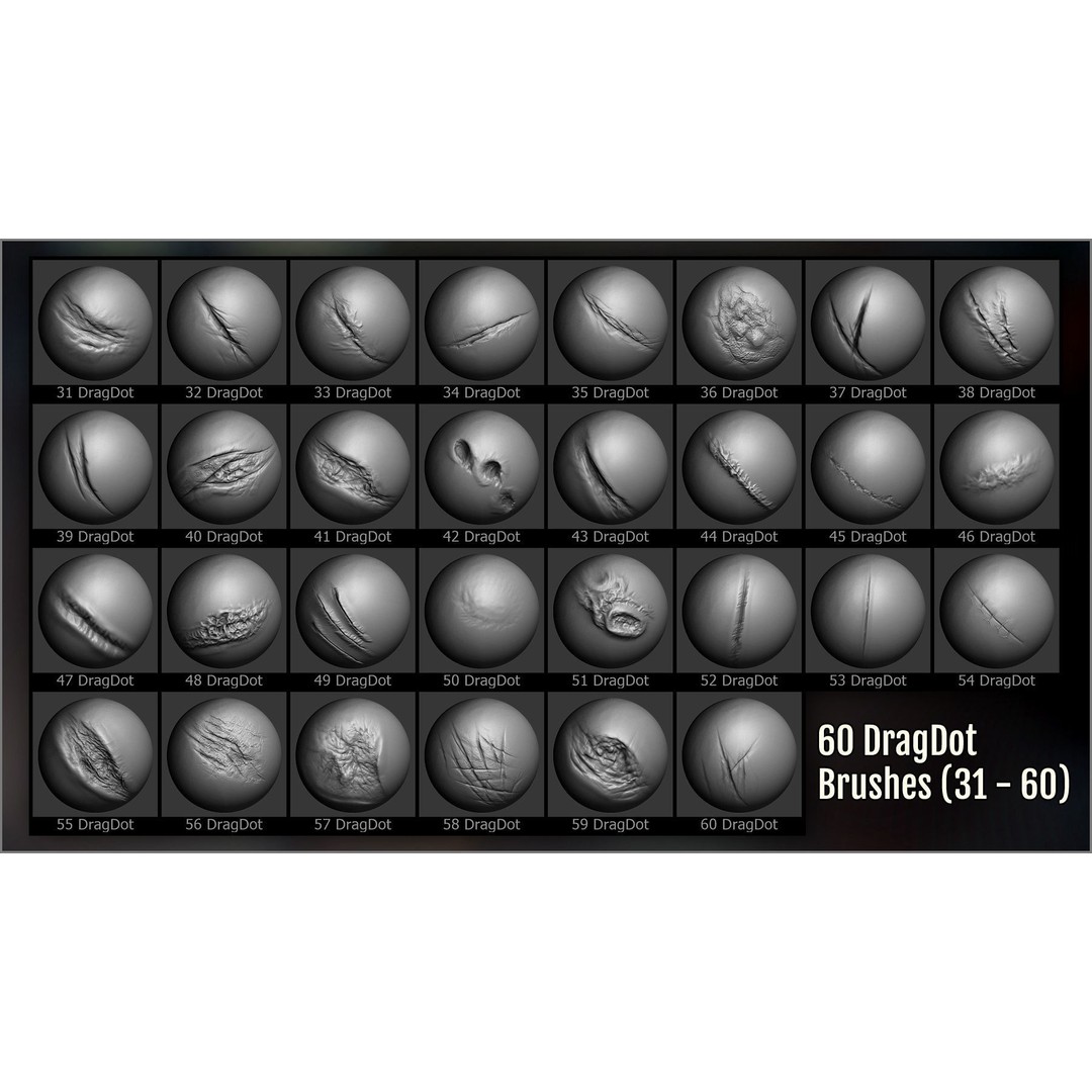 Wounds and Scars 3D Model – ZBrush Brushes & Alphas for Skin Damage - View 5