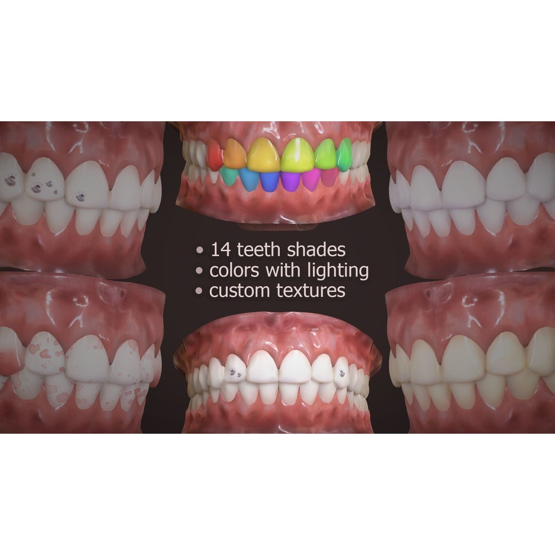 Great Teeth Collection 3D Model – Low-Poly Character Mouth, FBX & OBJ - View 14