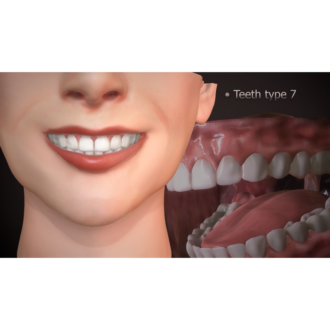 Great Teeth Collection 3D Model – Low-Poly Character Mouth, FBX & OBJ - View 30