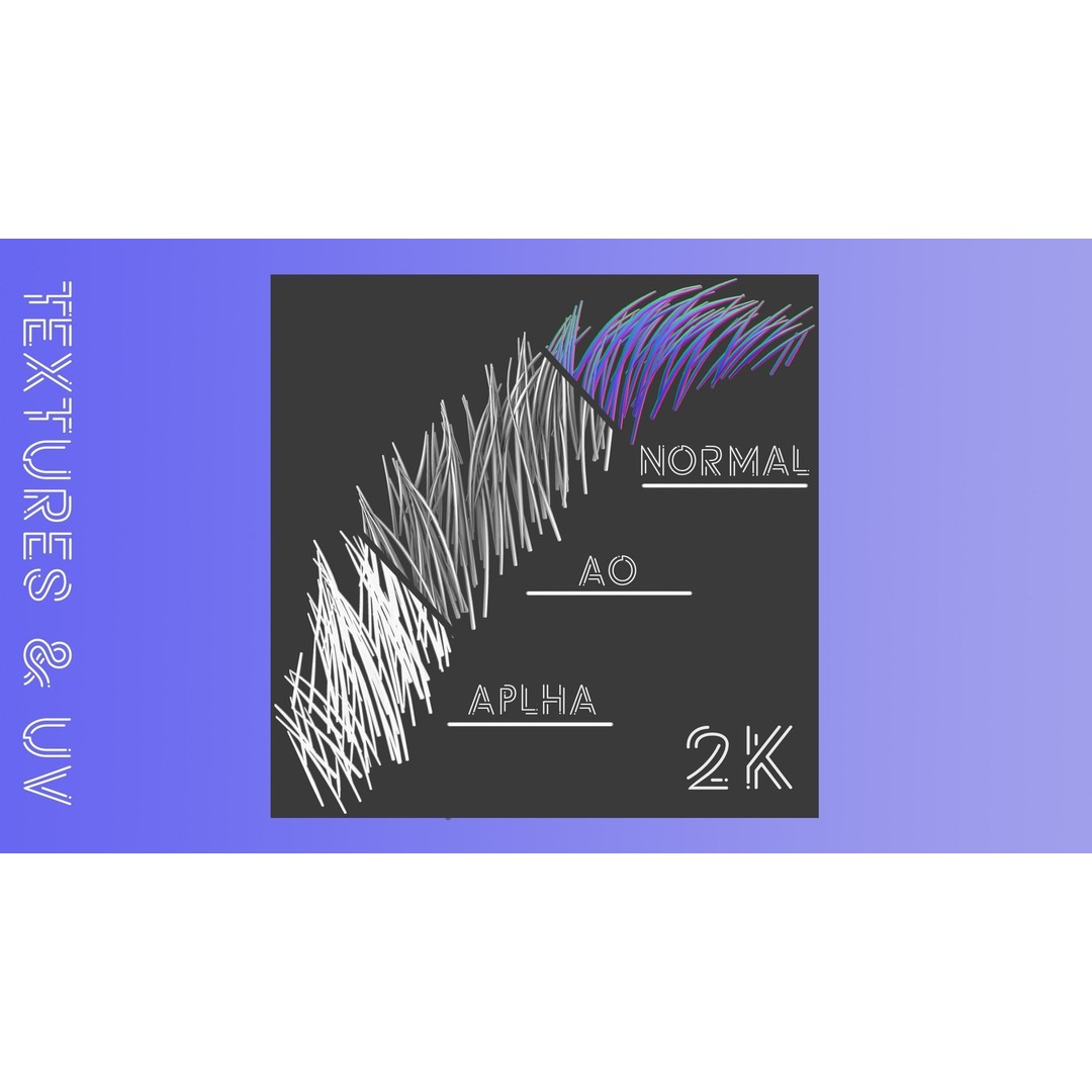 Eyebrow Pack 3D Model – Low Poly Character Asset, FBX & Blender Formats