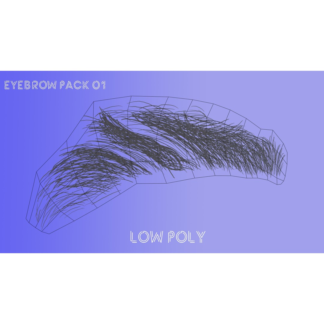 Eyebrow Pack 3D Model – Low Poly Character Asset, FBX & Blender Formats - View 5