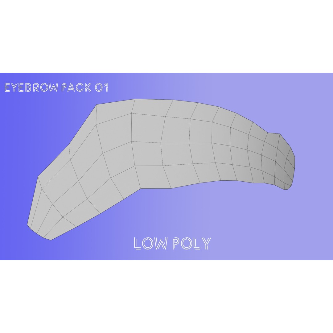 Eyebrow Pack 3D Model – Low Poly Character Asset, FBX & Blender Formats - View 6