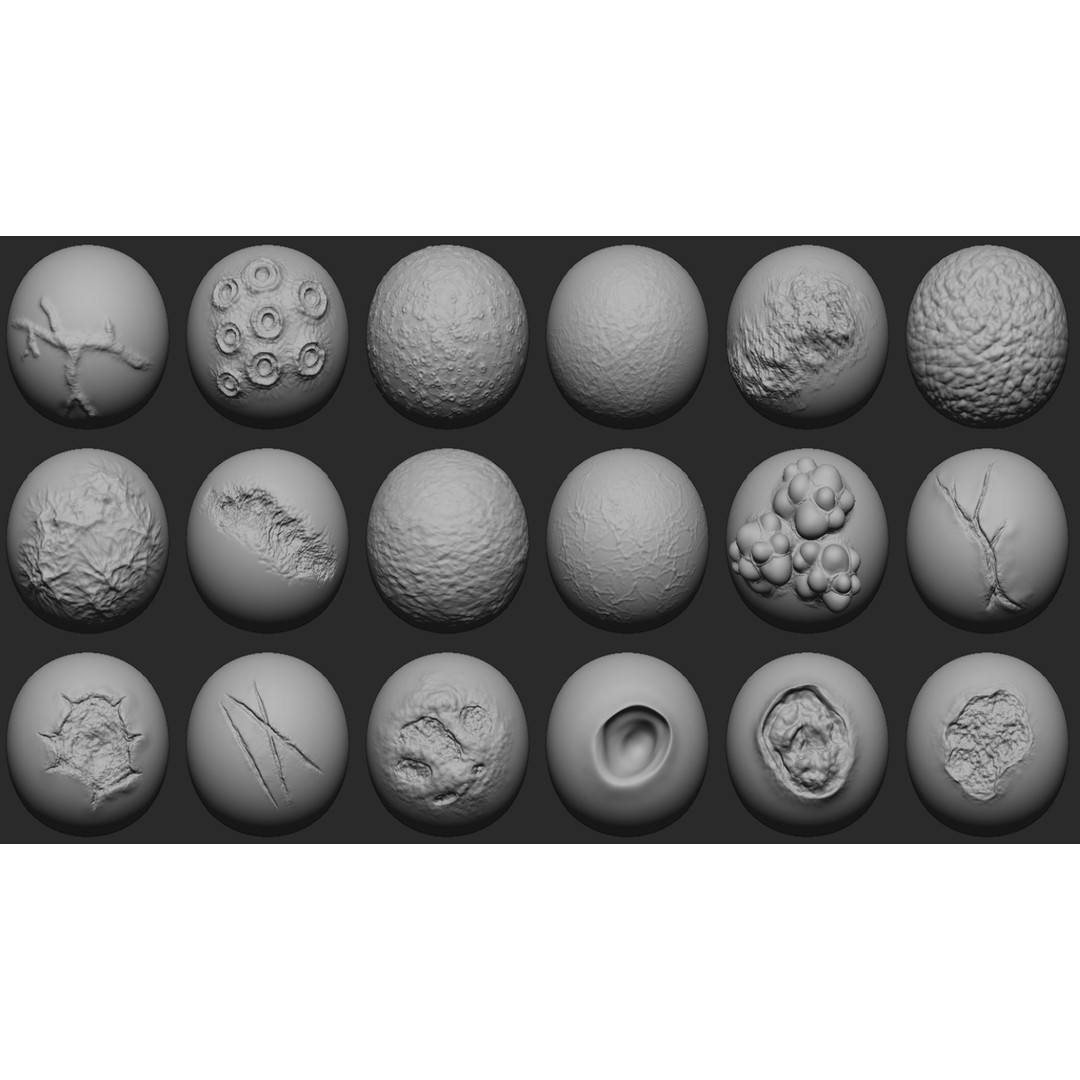 Mutant Zombie Skin and Wounds Brushes 3D Model – Blender Sculpting Tools - View 7