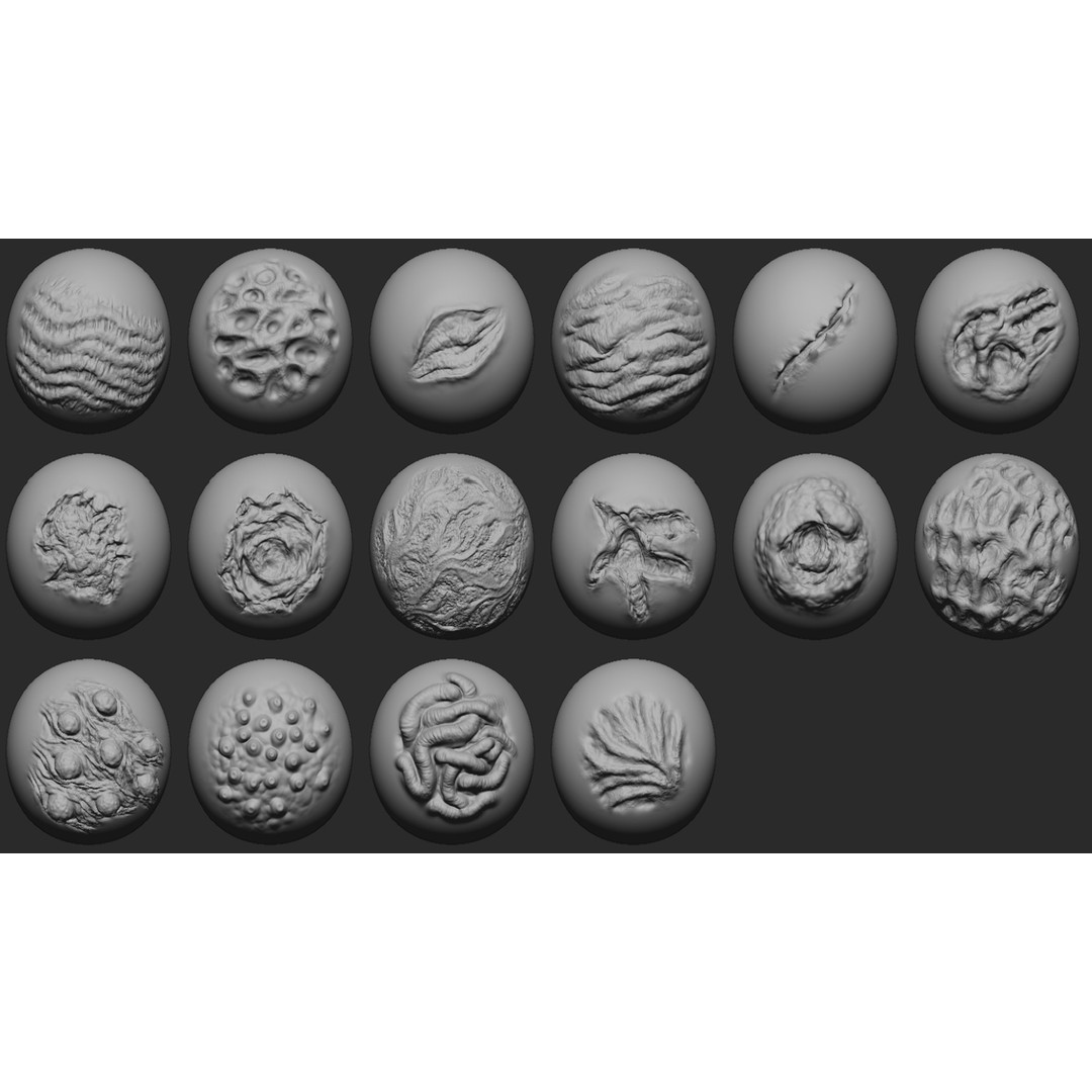 Mutant Zombie Skin and Wounds Brushes 3D Model – Blender Sculpting Tools - View 9