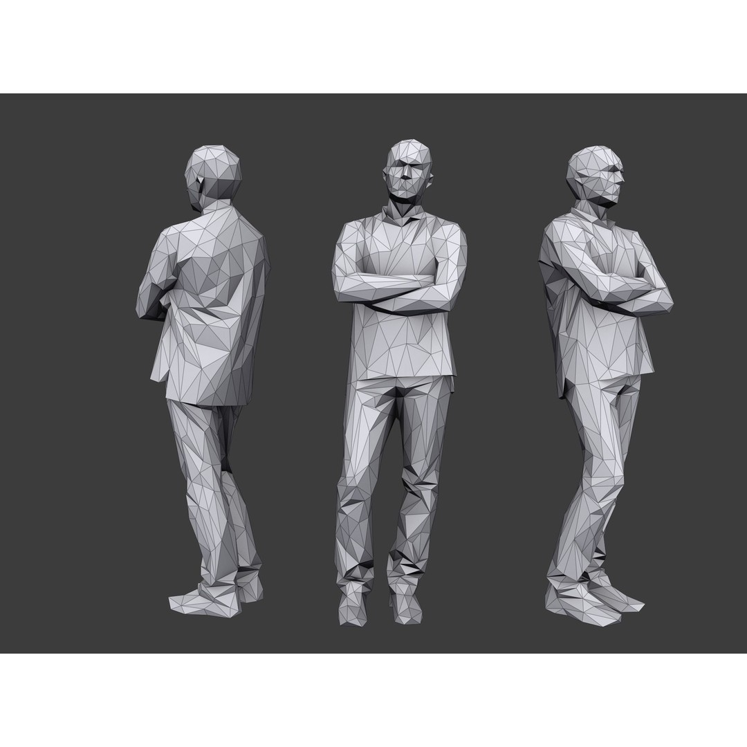 Casual Characters 3D Model – Low Poly Stylized Pack for Archviz