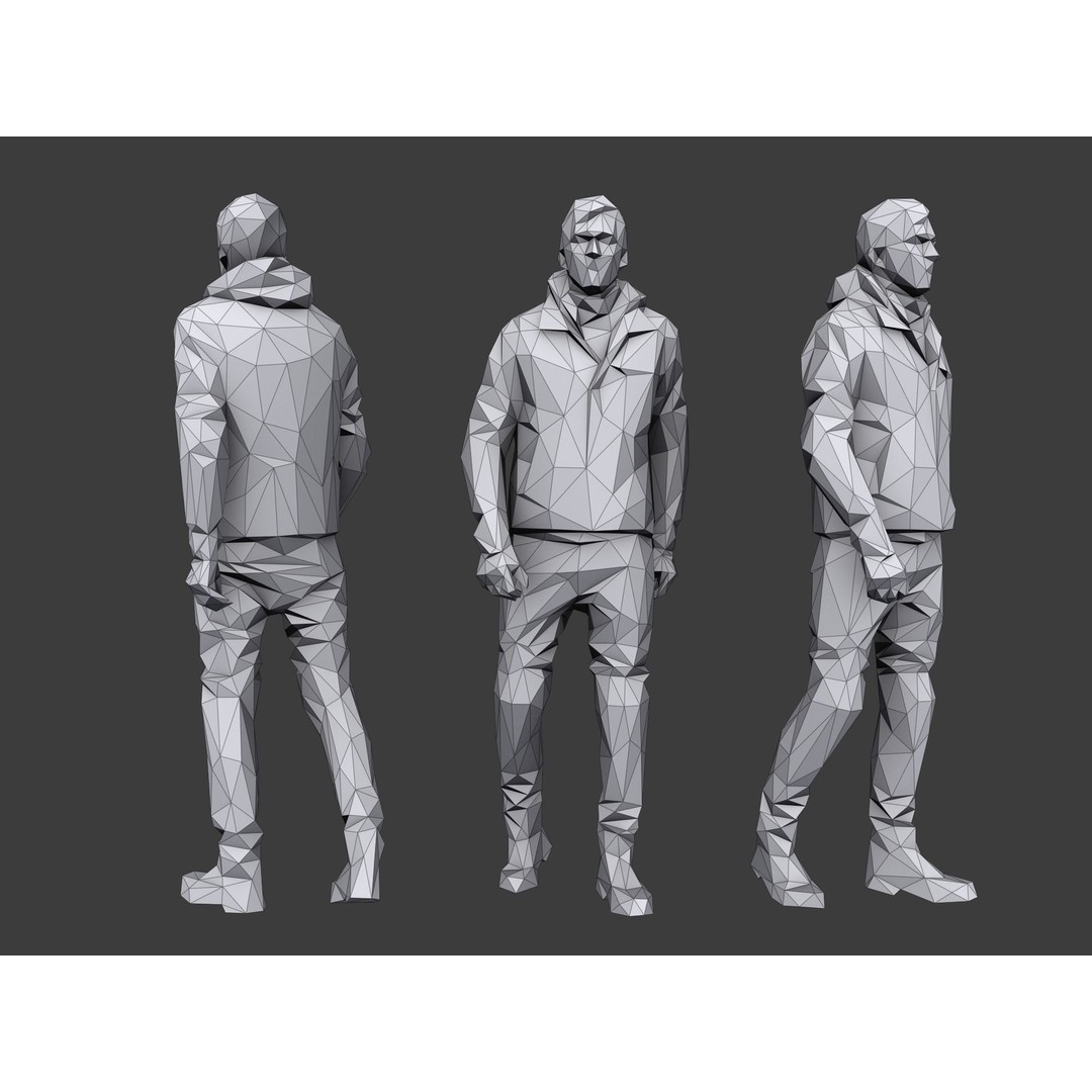 Casual Characters 3D Model – Low Poly Stylized Pack for Archviz - View 10