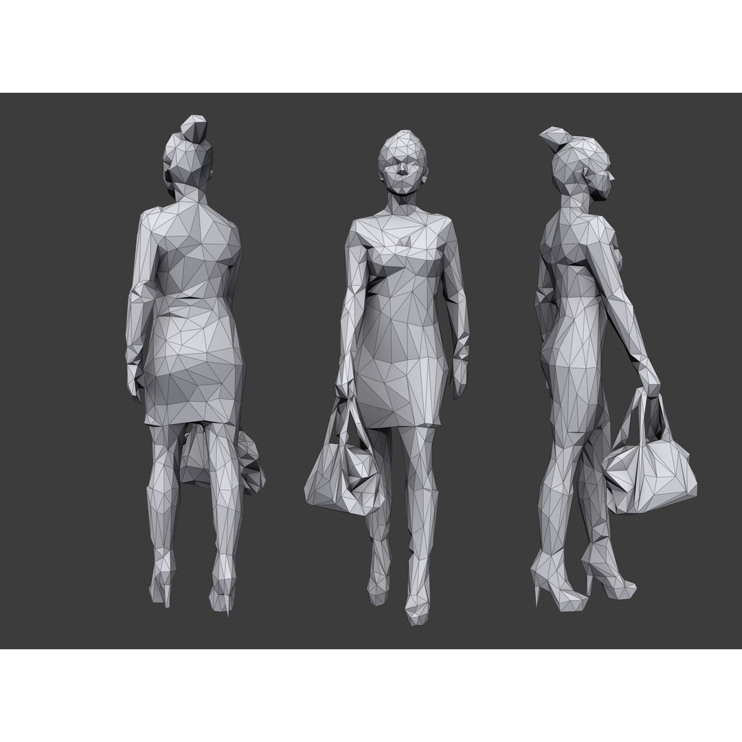 Casual Characters 3D Model – Low Poly Stylized Pack for Archviz - View 12