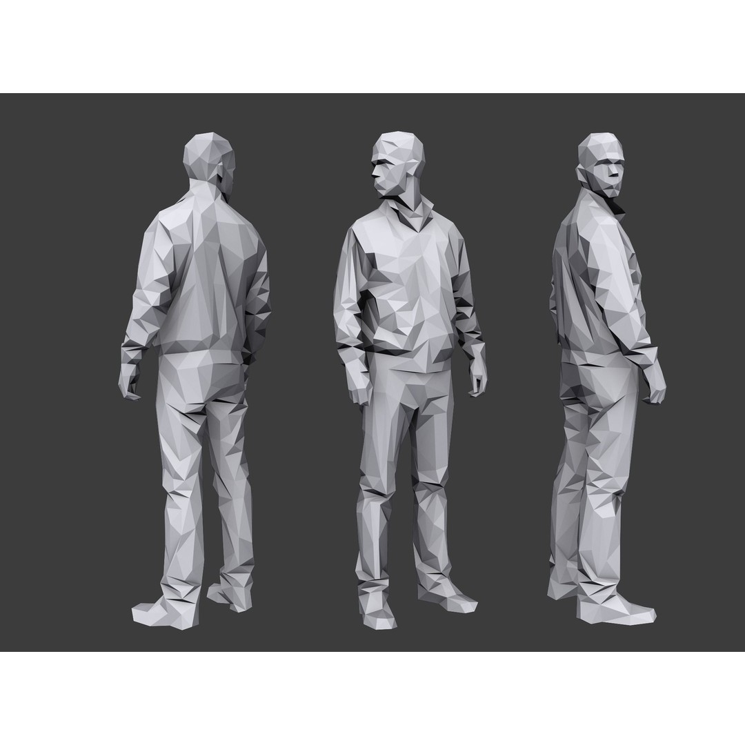 Casual Characters 3D Model – Low Poly Stylized Pack for Archviz - View 13