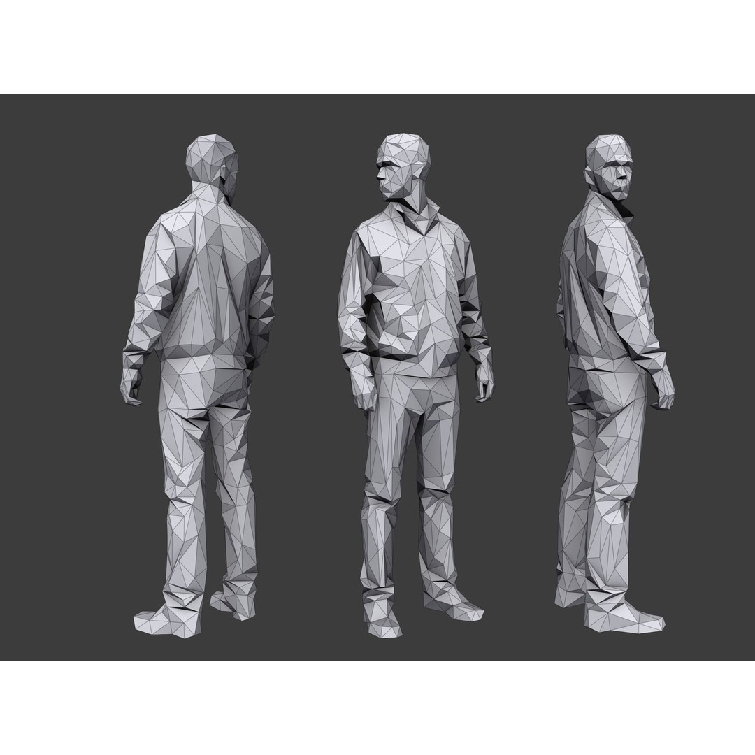 Casual Characters 3D Model – Low Poly Stylized Pack for Archviz - View 14