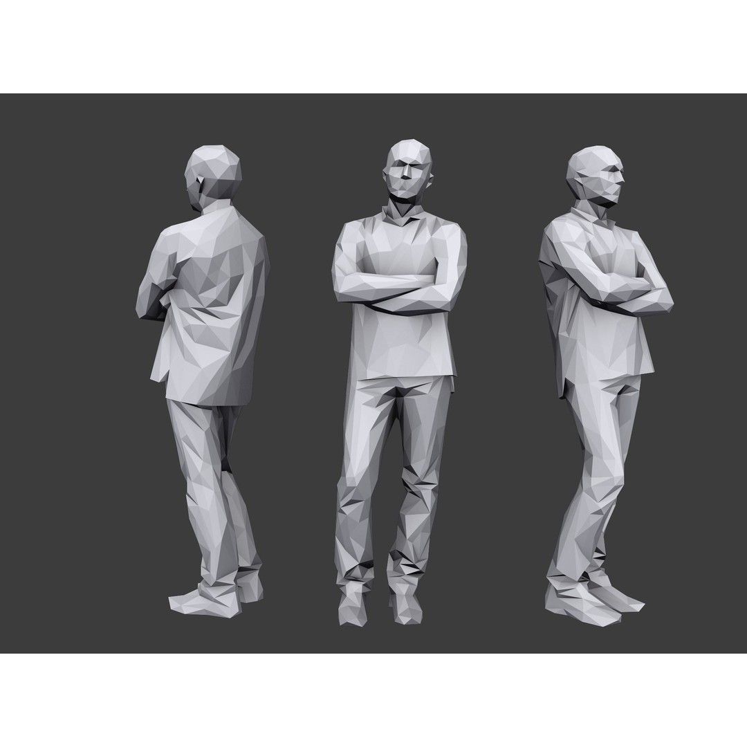 Casual Characters 3D Model – Low Poly Stylized Pack for Archviz - View 15