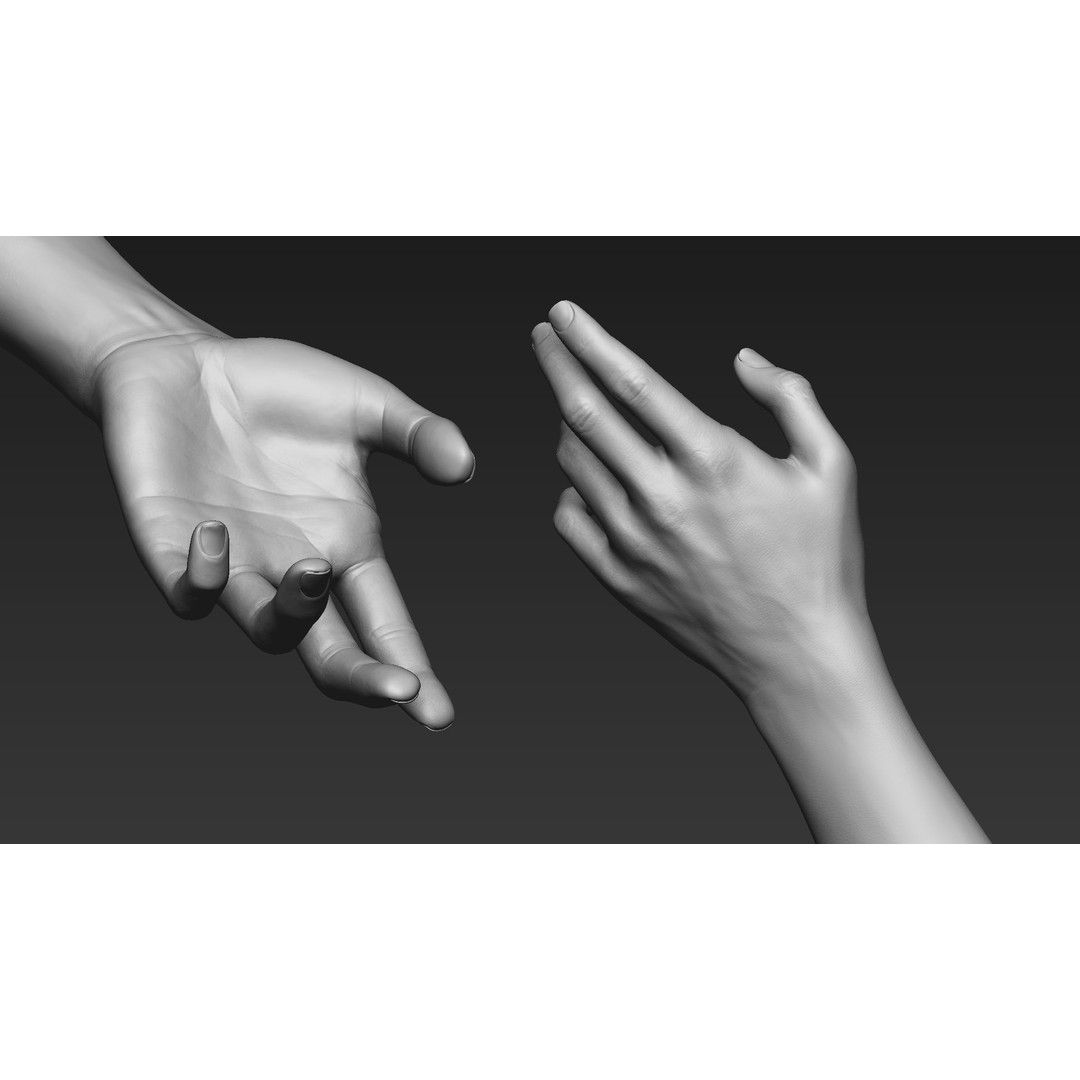Realistic Female Arms 3D Model – Low Poly 25 Poses, OBJ & STL