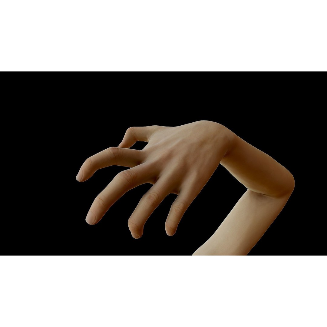 Realistic Female Arms 3D Model – Low Poly 25 Poses, OBJ & STL - View 28