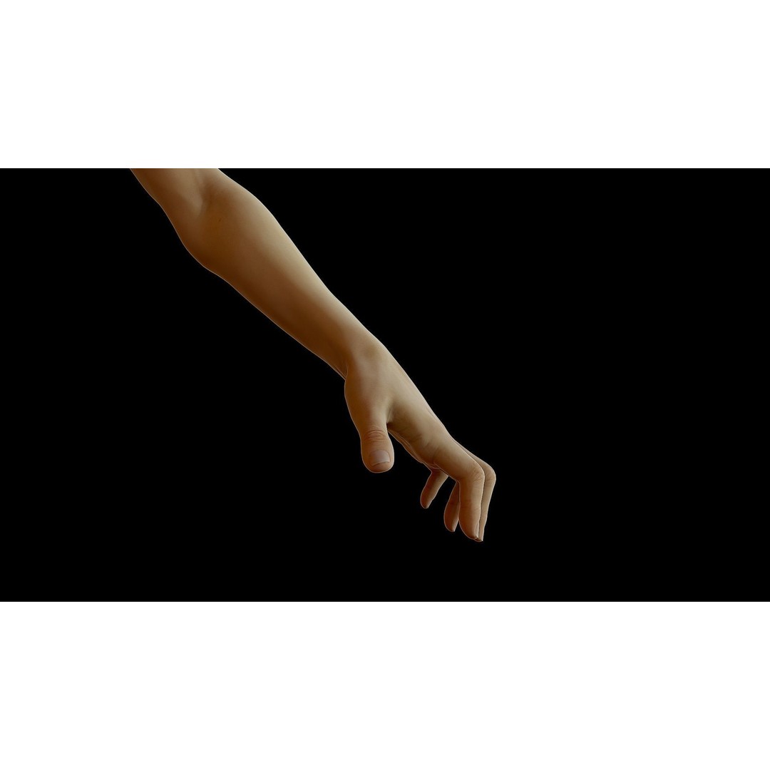 Realistic Female Arms 3D Model – Low Poly 25 Poses, OBJ & STL - View 43