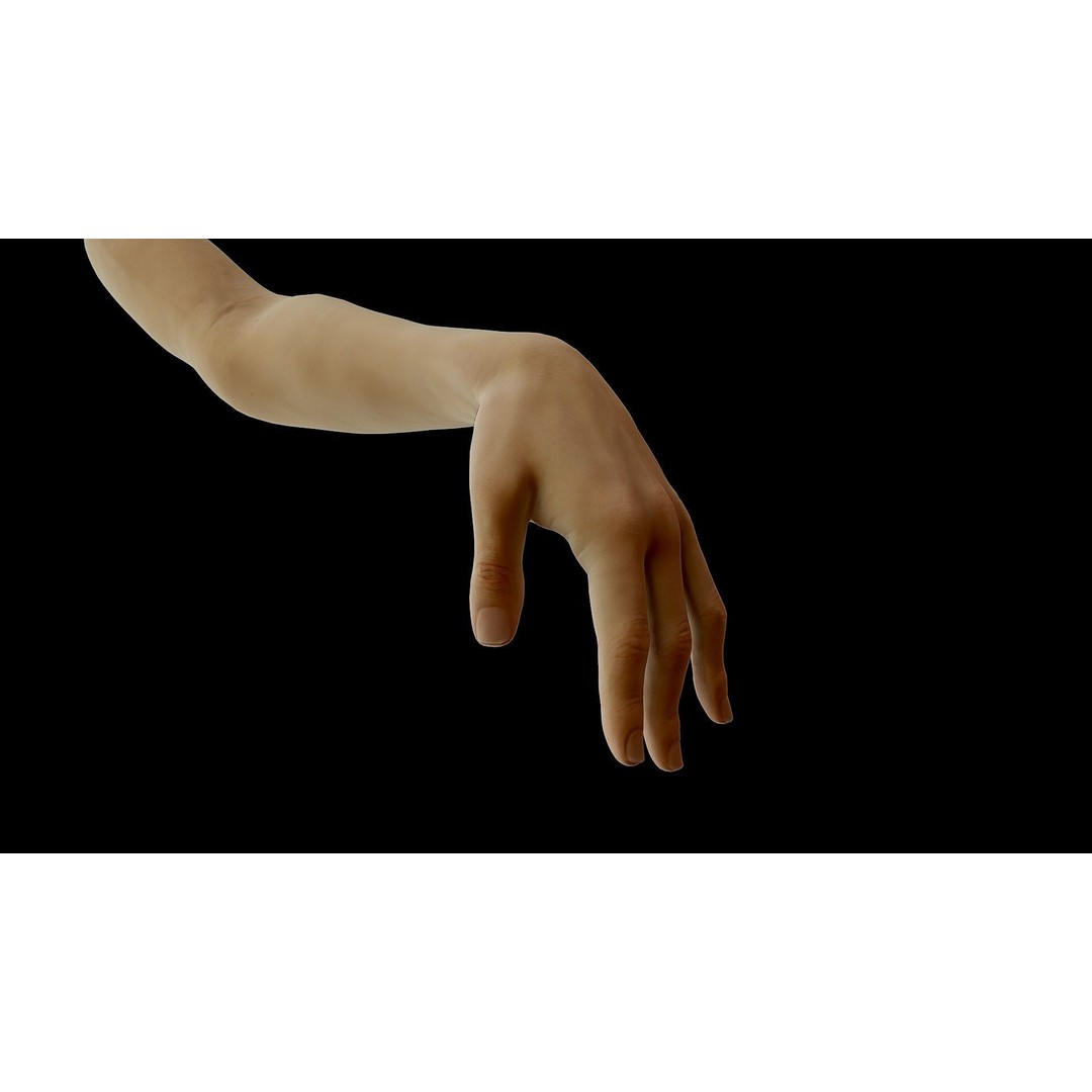 Realistic Female Arms 3D Model – Low Poly 25 Poses, OBJ & STL - View 47