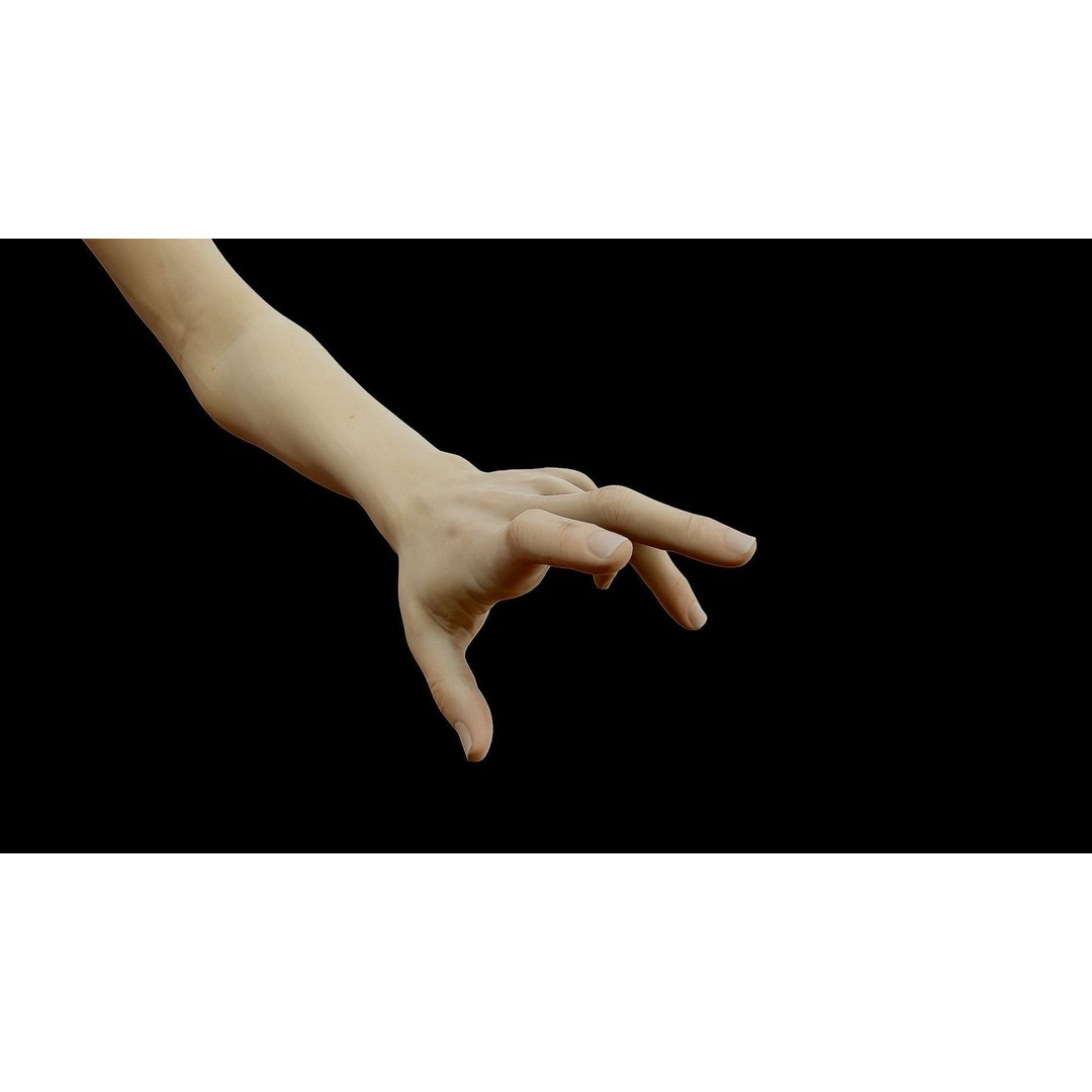 Realistic Female Arms 3D Model – Low Poly 25 Poses, OBJ & STL - View 51
