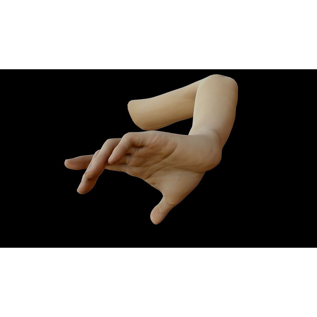 Realistic Female Arms 3D Model – Low Poly 25 Poses, OBJ & STL - View 54