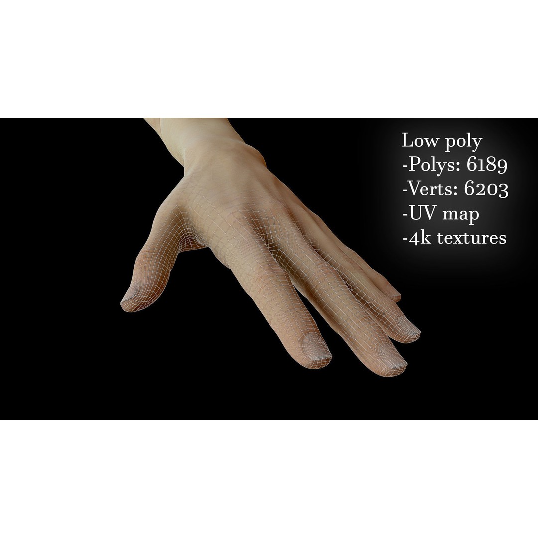 Realistic Female Arms 3D Model – Low Poly 25 Poses, OBJ & STL - View 55