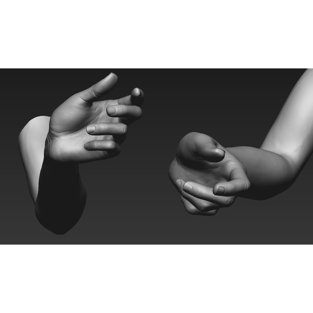 Realistic Female Arms 3D Model – Low Poly 25 Poses, OBJ & STL - View 59