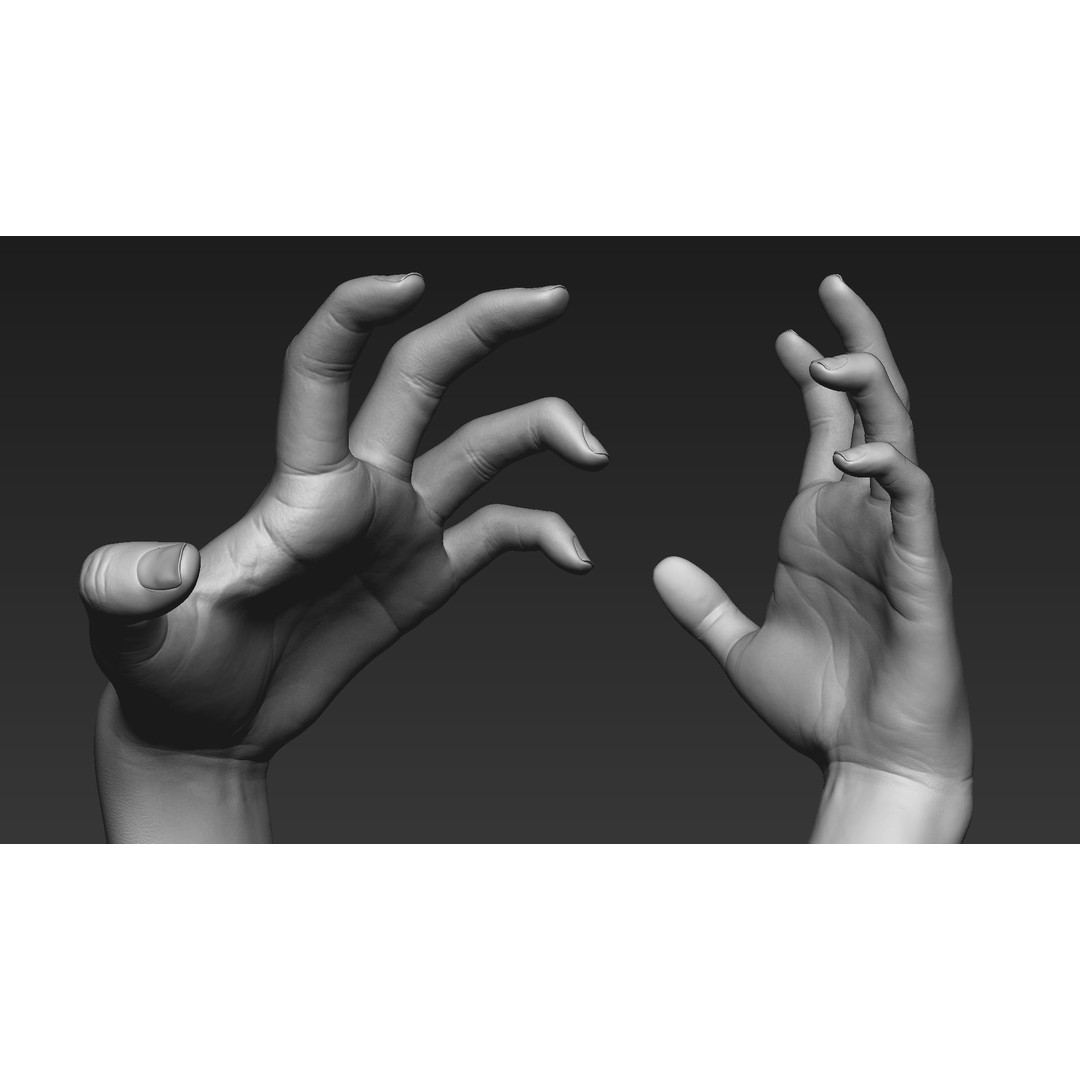 Realistic Female Arms 3D Model – Low Poly 25 Poses, OBJ & STL - View 65