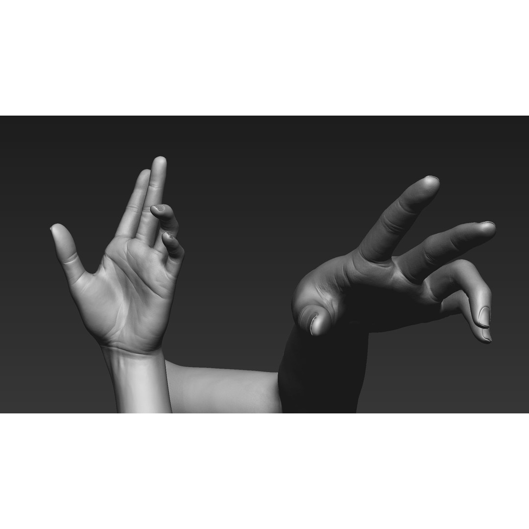 Realistic Female Arms 3D Model – Low Poly 25 Poses, OBJ & STL - View 66